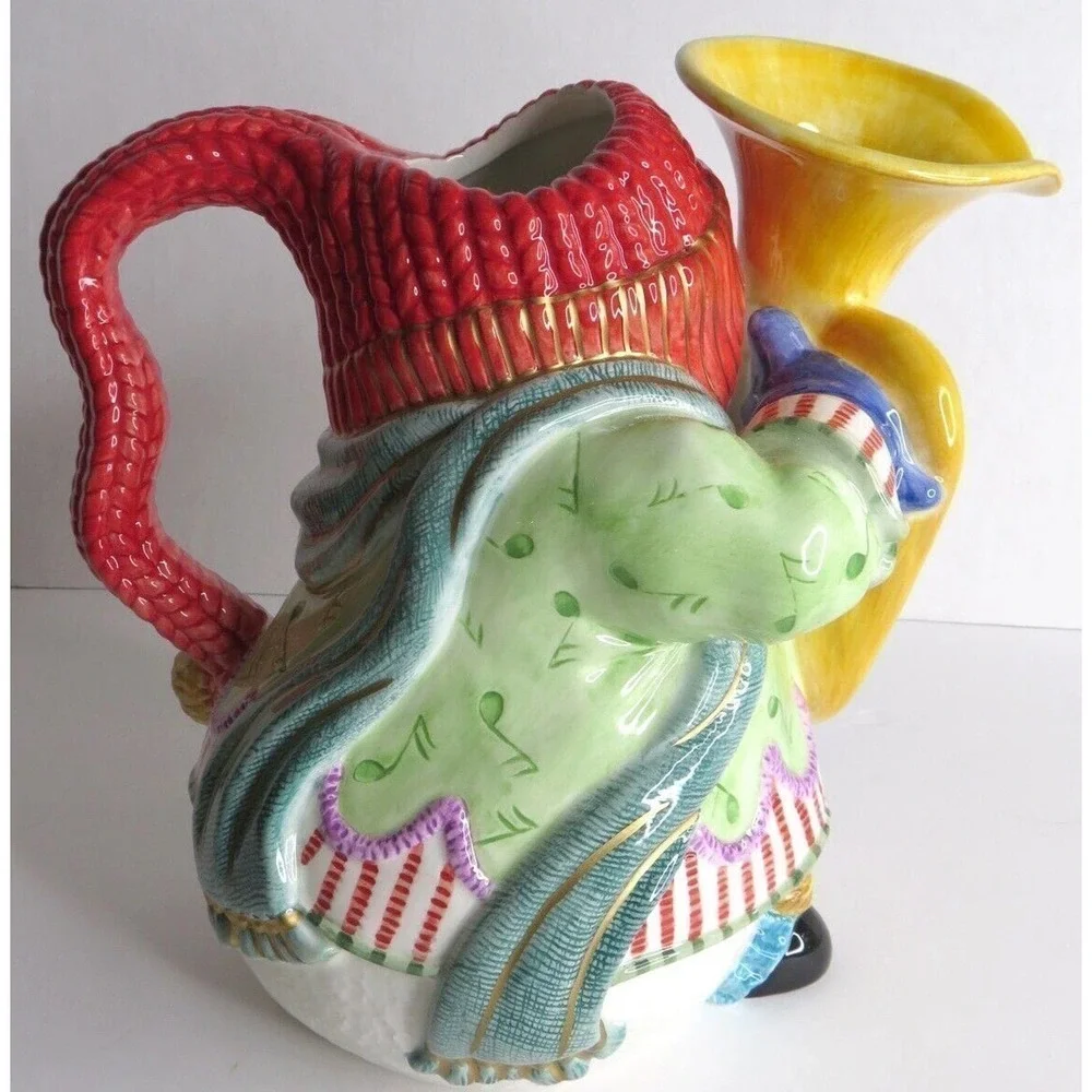 FITZ & Floyd Classics Handcrafted Snowman Jamboree Pitcher 10
